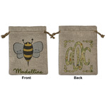 Nature Inspired Medium Burlap Gift Bag - Front & Back (Personalized)