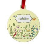 Nature Inspired Metal Ball Ornament - Double Sided w/ Name or Text