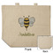 Nature Inspired Reusable Cotton Grocery Bag - Front & Back View