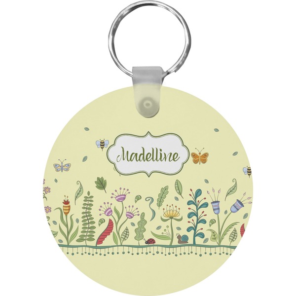 Custom Nature Inspired Round Plastic Keychain (Personalized)