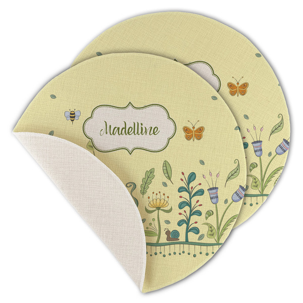 Custom Nature Inspired Round Linen Placemat - Single Sided - Set of 4 (Personalized)