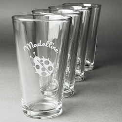 Nature Inspired Pint Glasses - Engraved (Set of 4) (Personalized)