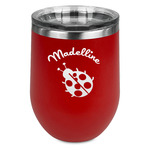 Nature Inspired Stemless Stainless Steel Wine Tumbler - Red - Single Sided (Personalized)