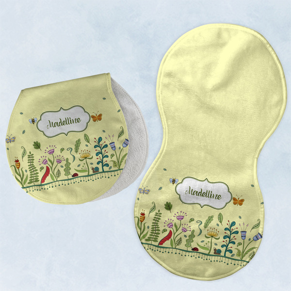 Custom Nature Inspired Burp Pads - Velour - Set of 2 w/ Name or Text