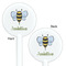 Nature Inspired White Plastic 5.5" Stir Stick - Double Sided - Round - Front & Back