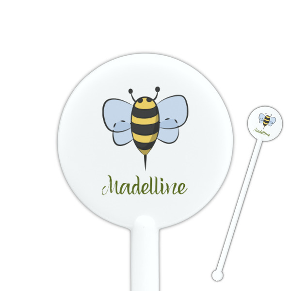 Custom Nature Inspired 5.5" Round Plastic Stir Sticks - White - Double Sided (Personalized)