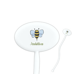 Nature Inspired 7" Oval Plastic Stir Sticks - White - Single Sided (Personalized)