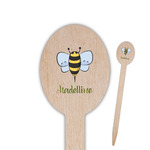 Nature Inspired Oval Wooden Food Picks - Single Sided (Personalized)