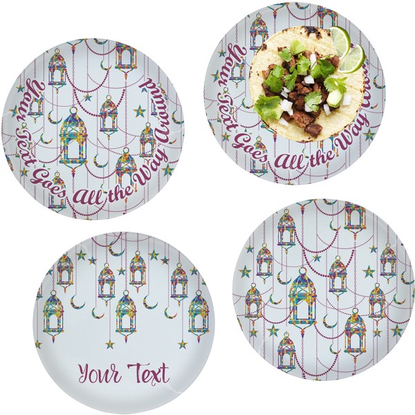 Custom Hanging Lanterns Set of 4 Glass Lunch / Dinner Plate 10"