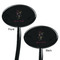 Hanging Lanterns Black Plastic 7" Stir Stick - Double Sided - Oval - Front & Back