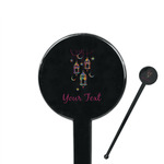 Hanging Lanterns 7" Round Plastic Stir Sticks - Black - Double Sided