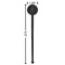 Hanging Lanterns Black Plastic 7" Stir Stick - Round - Dimensions