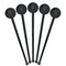 Hanging Lanterns Black Plastic 7" Stir Stick - Round - Fan View