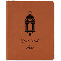 Hanging Lanterns Leatherette Zipper Portfolio with Notepad - Single Sided