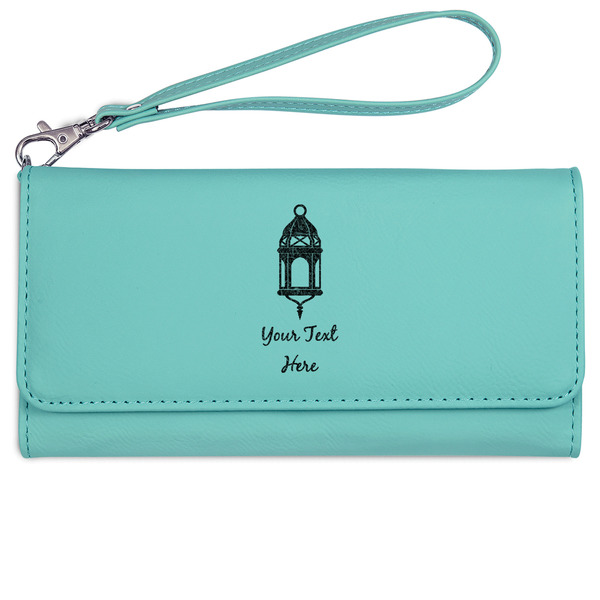 Custom Hanging Lanterns Ladies Leatherette Wallet - Laser Engraved- Teal