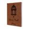 Hanging Lanterns Leather Sketchbook - Small - Double Sided - Angled View