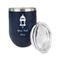 Hanging Lanterns Stainless Wine Tumblers - Navy - Double Sided - Alt View