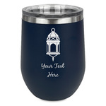 Hanging Lanterns Stemless Stainless Steel Wine Tumbler - Navy - Double Sided