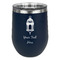 Hanging Lanterns Stainless Wine Tumblers - Navy - Double Sided - Front