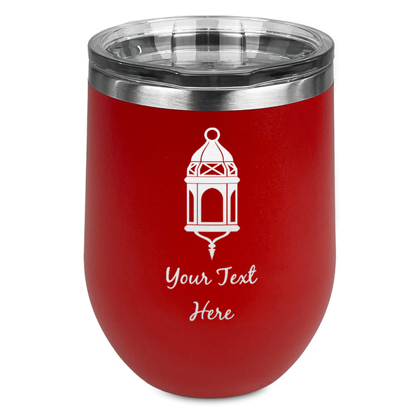 Custom Hanging Lanterns Stemless Stainless Steel Wine Tumbler - Red - Double Sided