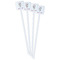 Hanging Lanterns White Plastic Stir Stick - Double Sided - Square - Front