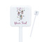 Hanging Lanterns White Plastic Stir Stick - Square - Closeup