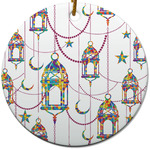 Hanging Lanterns Round Ceramic Ornament