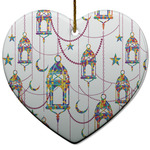 Hanging Lanterns Heart Ceramic Ornament