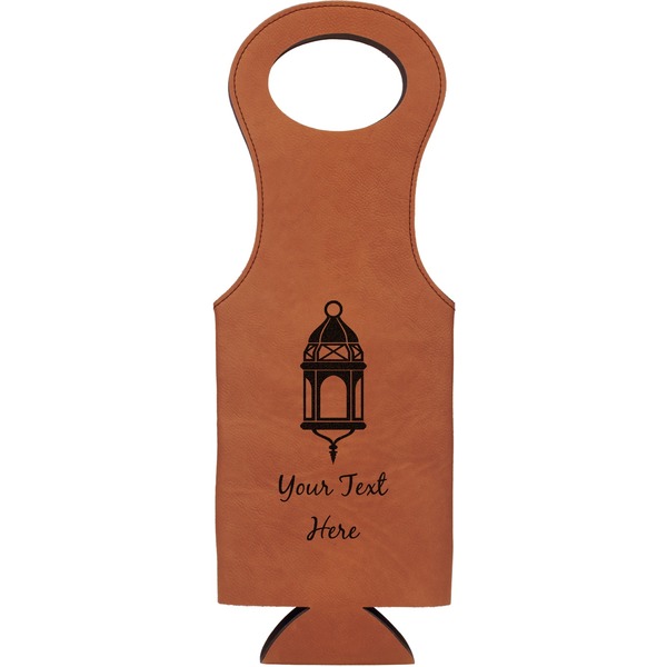 Custom Hanging Lanterns Leatherette Wine Tote - Single Sided