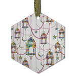 Hanging Lanterns Flat Glass Ornament - Hexagon