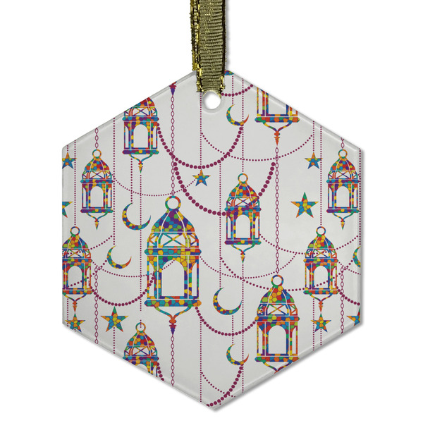 Custom Hanging Lanterns Flat Glass Ornament - Hexagon