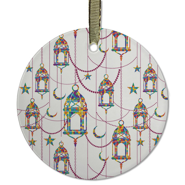 Custom Hanging Lanterns Flat Glass Ornament - Round