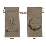 Hanging Lanterns Large Burlap Gift Bag - Front & Back