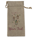 Hanging Lanterns Large Burlap Gift Bag - Front