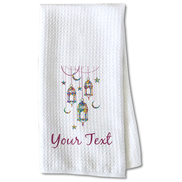 Custom Hanging Lanterns Kitchen Towel - Waffle Weave - Partial Print