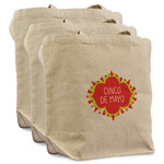 Cinco De Mayo Reusable Cotton Grocery Bags - Set of 3