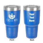 Cinco De Mayo 30 oz Stainless Steel Tumbler - Royal Blue - Double-Sided