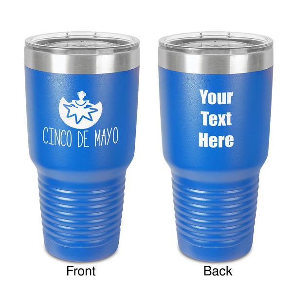 Custom Cinco De Mayo 30 oz Stainless Steel Tumbler - Royal Blue - Double-Sided