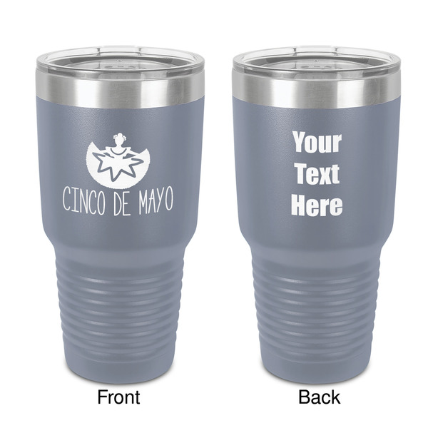 Custom Cinco De Mayo 30 oz Stainless Steel Tumbler - Grey - Double-Sided