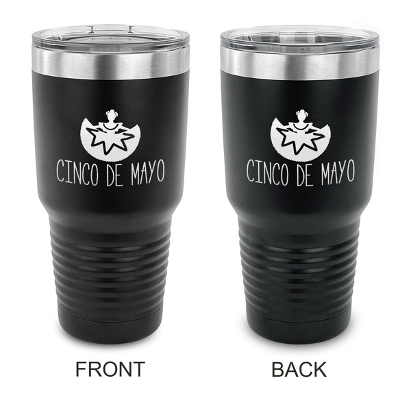 Custom Cinco De Mayo 30 oz Stainless Steel Tumbler - Black - Double Sided