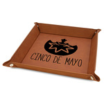 Cinco De Mayo Faux Leather Dice Tray - 9" x 9" - Rawhide