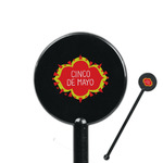 Cinco De Mayo 5.5" Round Plastic Stir Sticks - Black - Double Sided