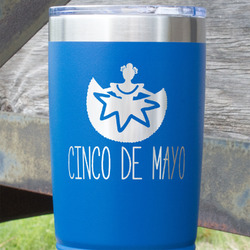 Cinco De Mayo 20 oz Stainless Steel Tumbler - Royal Blue - Double Sided