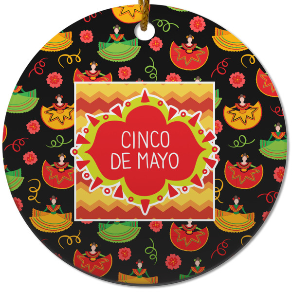 Custom Cinco De Mayo Round Ceramic Ornament