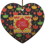 Cinco De Mayo Heart Ceramic Ornament