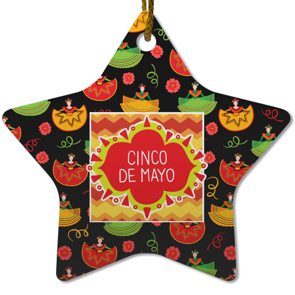 Custom Cinco De Mayo Star Ceramic Ornament