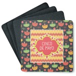 Cinco De Mayo Square Rubber Backed Coasters - Set of 4