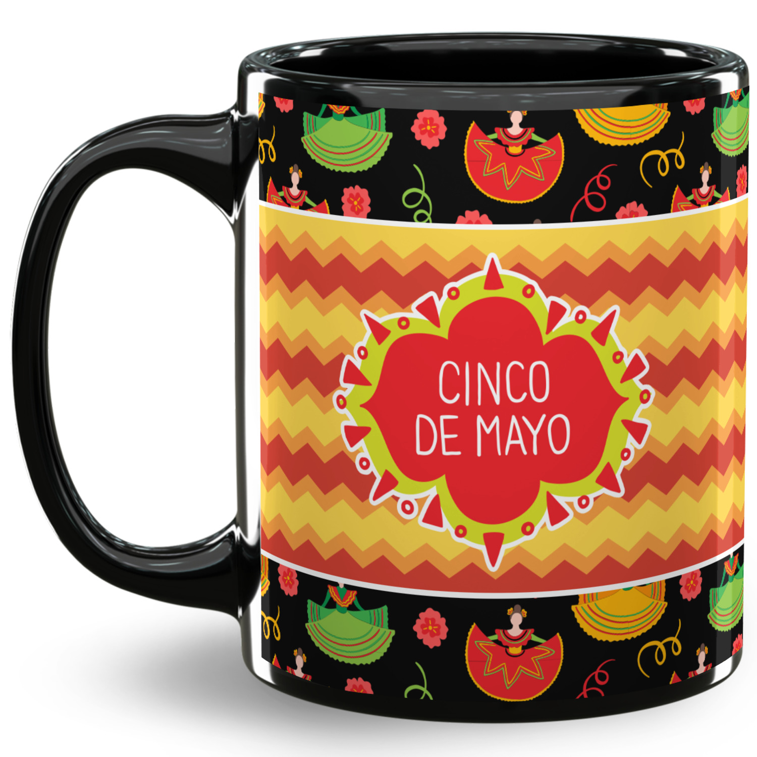 Cinco De Mayo 11 Oz Coffee Mug - Black - YouCustomizeIt