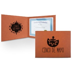 Cinco De Mayo Leatherette Certificate Holder - Front and Inside (Personalized)