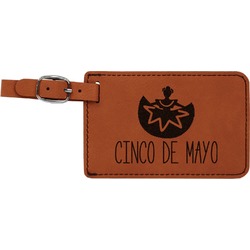 Cinco De Mayo Leatherette Luggage Tag (Personalized)